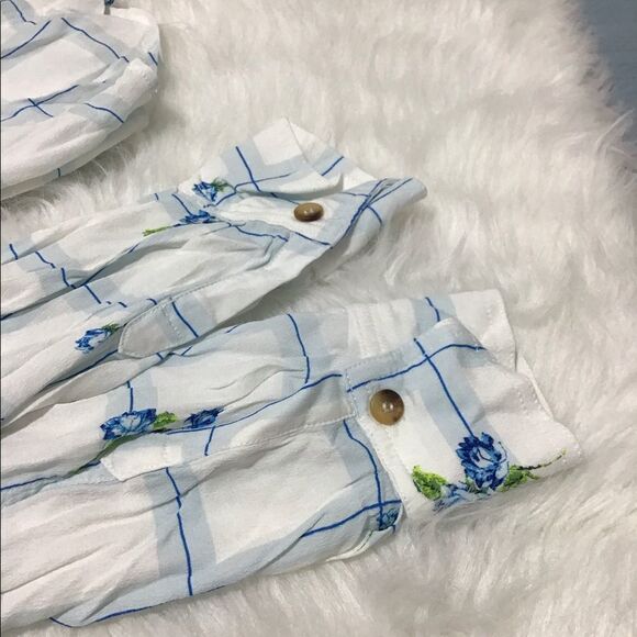 Free People White Satin Window To My Heart Button Down Shirt New Size Medium - Picture 7 of 9